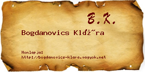 Bogdanovics Klára névjegykártya