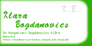 klara bogdanovics business card